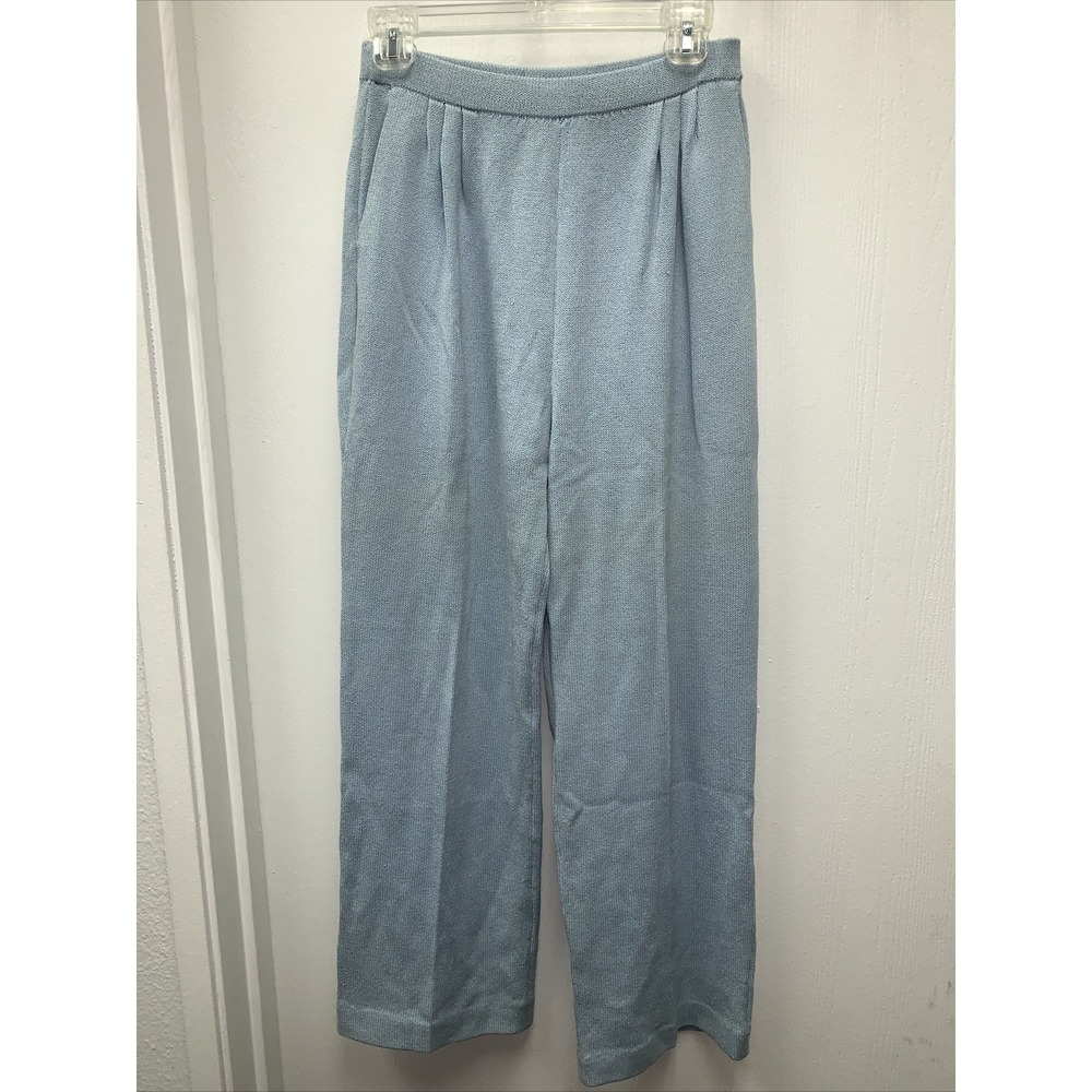 St John Pants Womens 4 Light Blue Santana Knit Marie Gray Collection Pockets